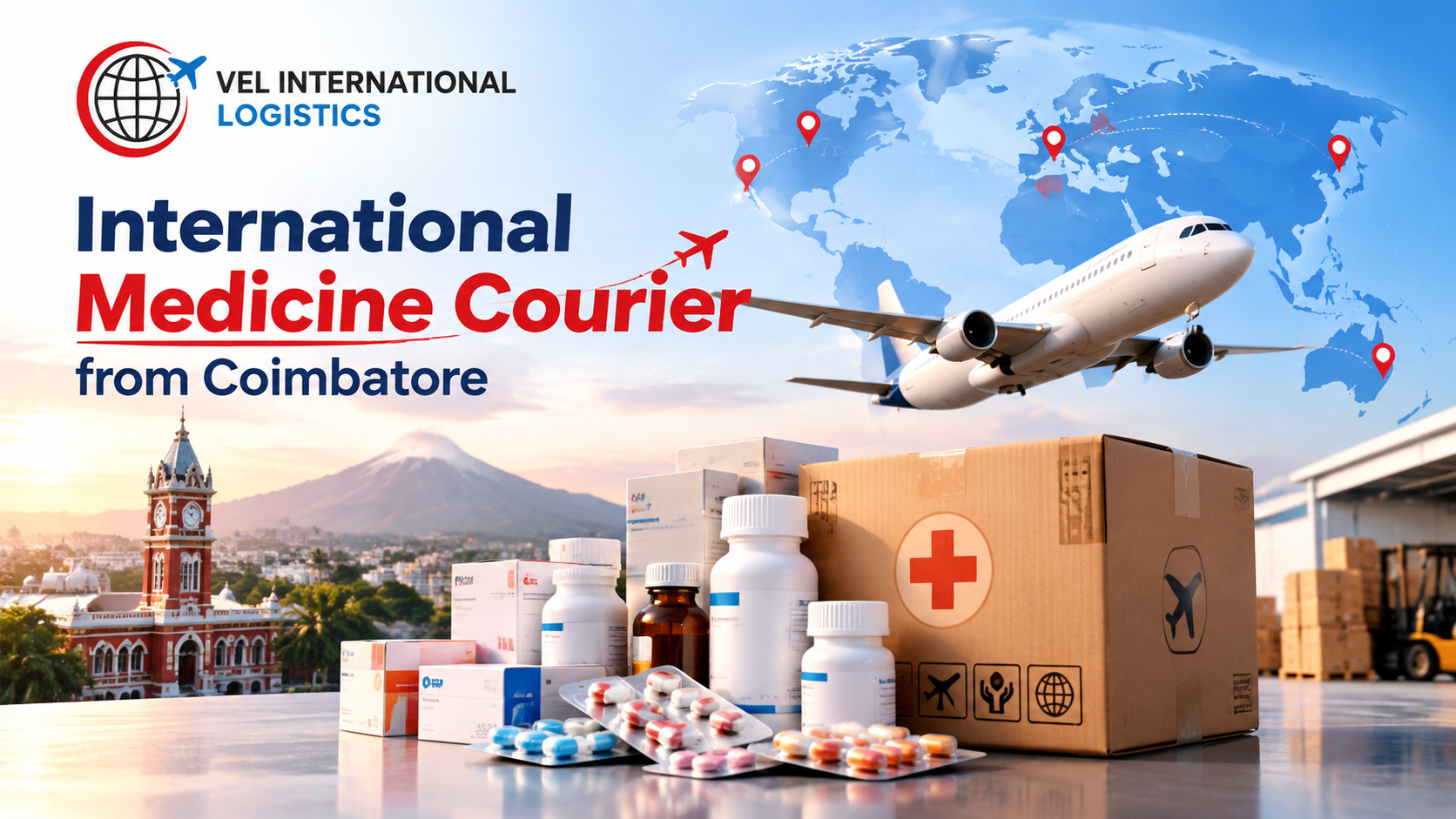 Learn how to send medicines internationally from Coimbatore with guidance on documents, packaging, courier checks, customs and destination delivery rules.